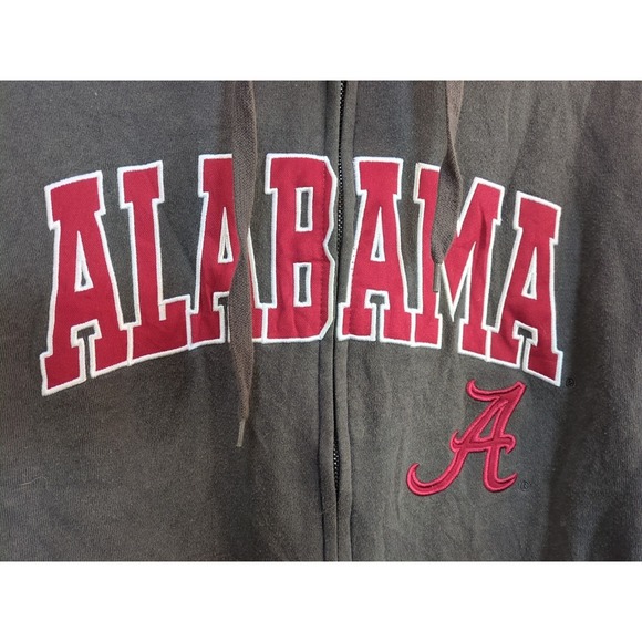 Alabama Crimson Tide Hoodie Mens 3XL Gray Spell Out Full Zip Sweatshirt Stadium - Picture 2 of 14